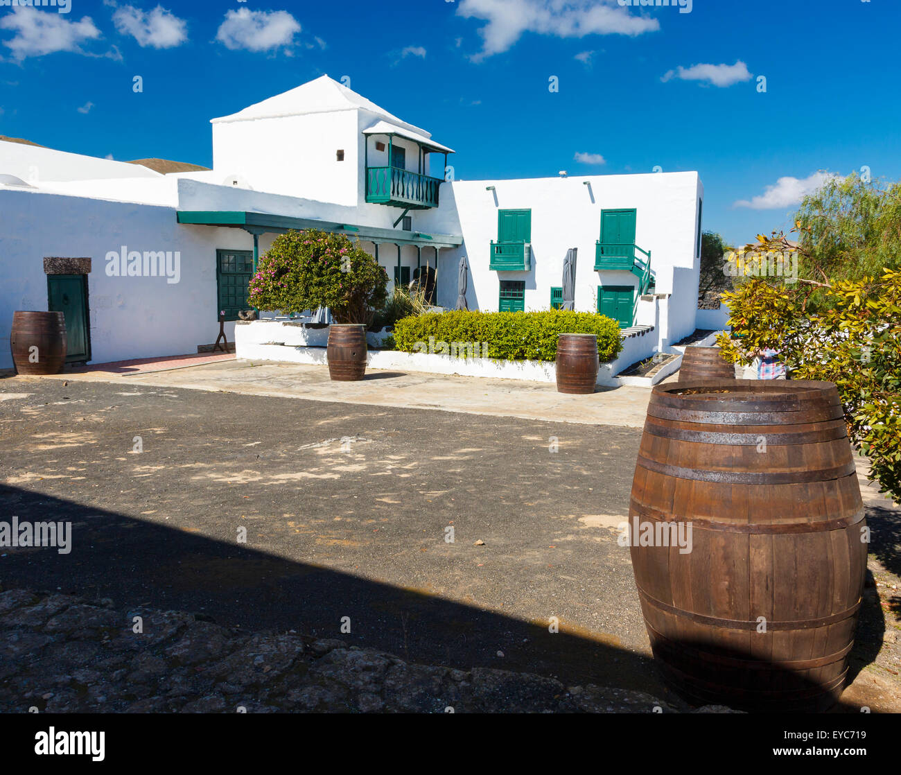 El Grifo Weinkeller. San Bartolome, Lanzarote, Kanarische Inseln, Spanien, Europa. Stockfoto