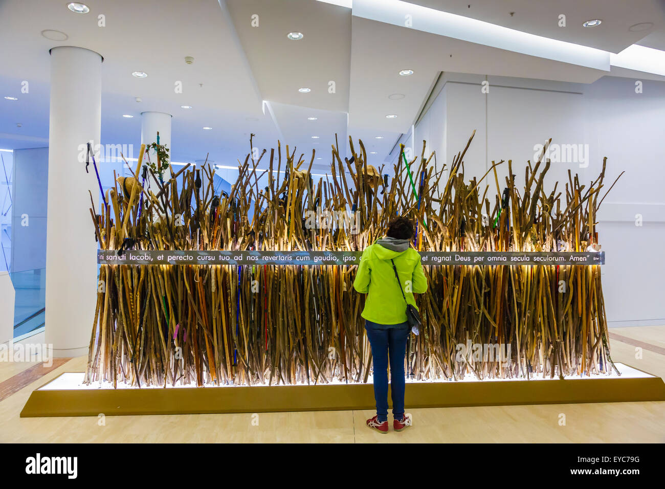 Weg von St. James-Ausstellung. Stadt der Kultur. Santiago De Compostela. La Coruña, Galicien, Spanien, Europa. Stockfoto