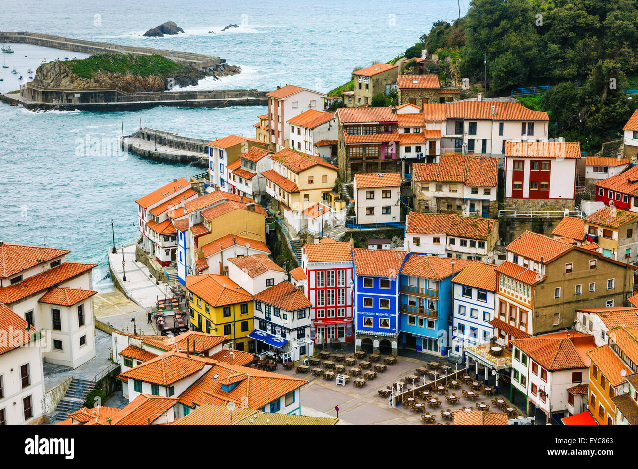 Cudillero Dorf. Asturien, Spanien, Europa. Stockfoto