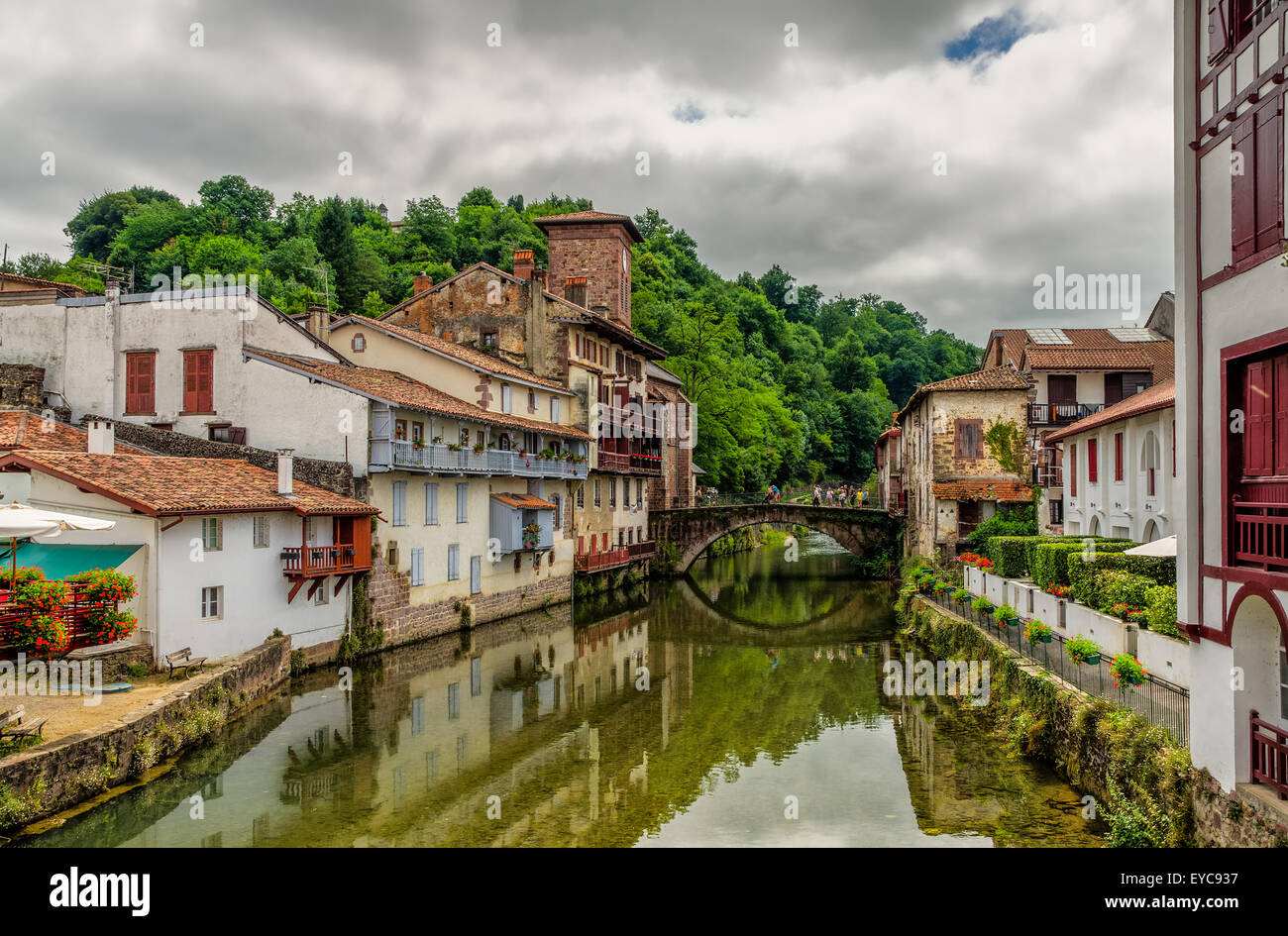 Saint-Jean-Pied-de-Port in der baskischen Region Frankreichs. Stockfoto