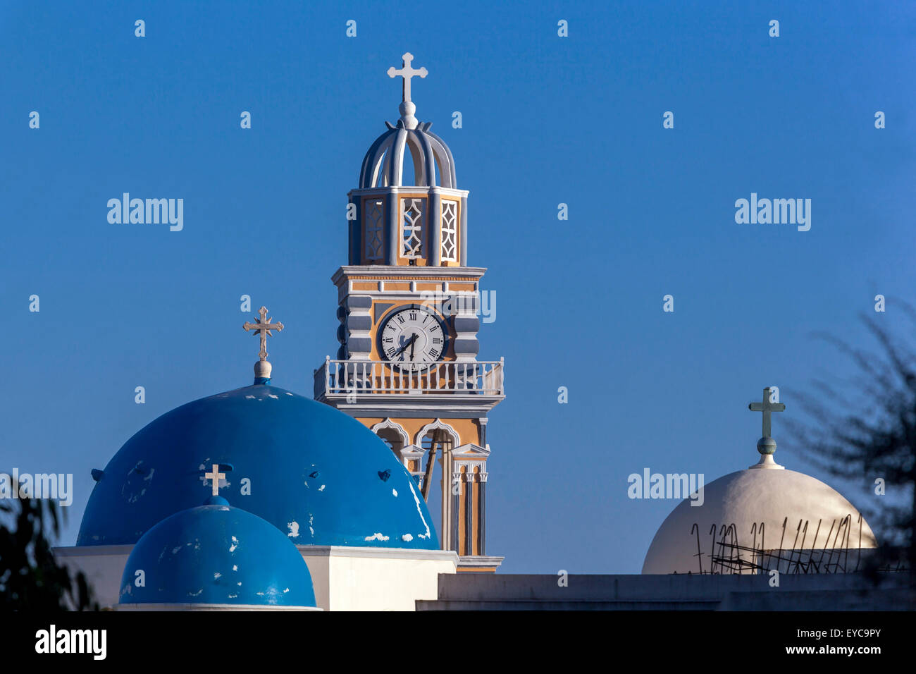 Fira Santorini Katholische Kathedrale, Thira Santorini, Kykladen, Griechische Inseln, Griechenland Stockfoto