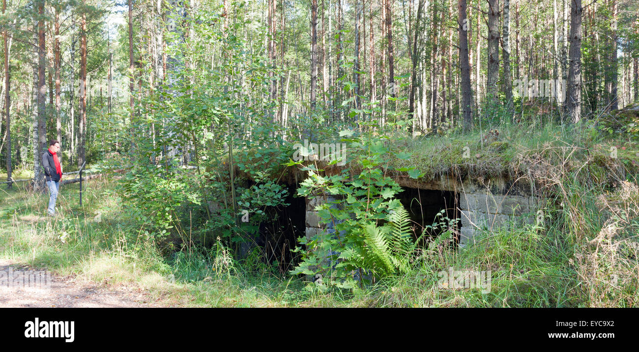 KRAMPEN, SCHWEDEN AM 3. SEPTEMBER 2013. Krampen, einem ehemaligen Lager für russische Kriegsgefangene, die während des zweiten Weltkriegs floh. Redaktionelle Nutzung. Stockfoto