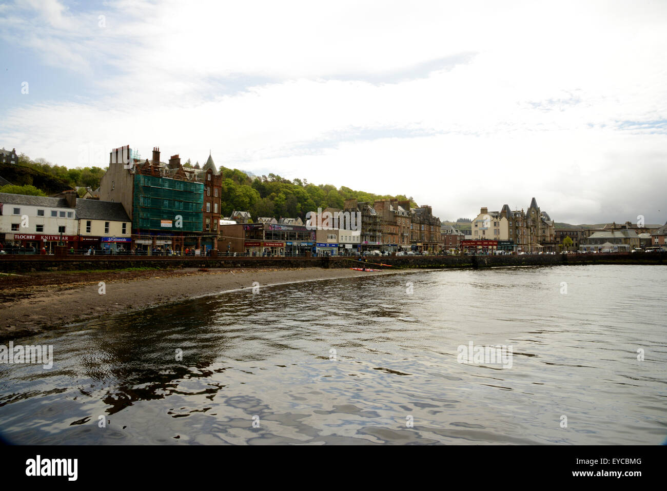 Oban, Schottland der Uferpromenade mit George Street Stockfoto