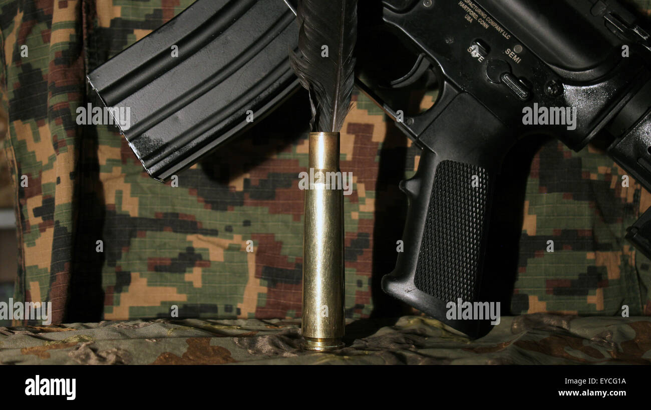 M16 Gewehr und Kugel Stockfoto
