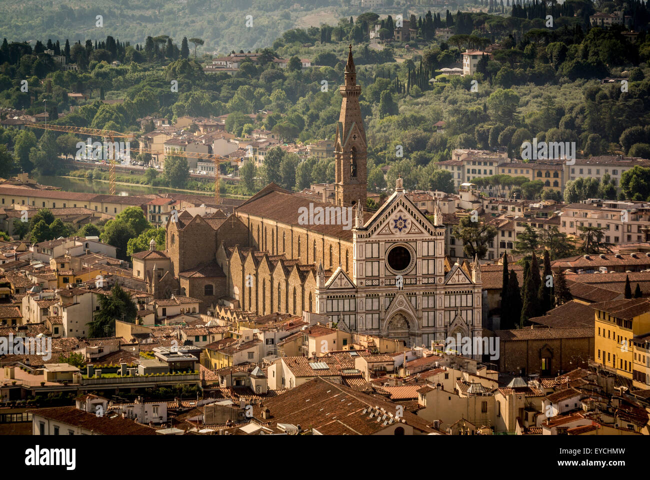 Basilika von Santa Croce, Florenz, Italien. Vergrabene Ort von Michelangelo und Galileo. Stockfoto