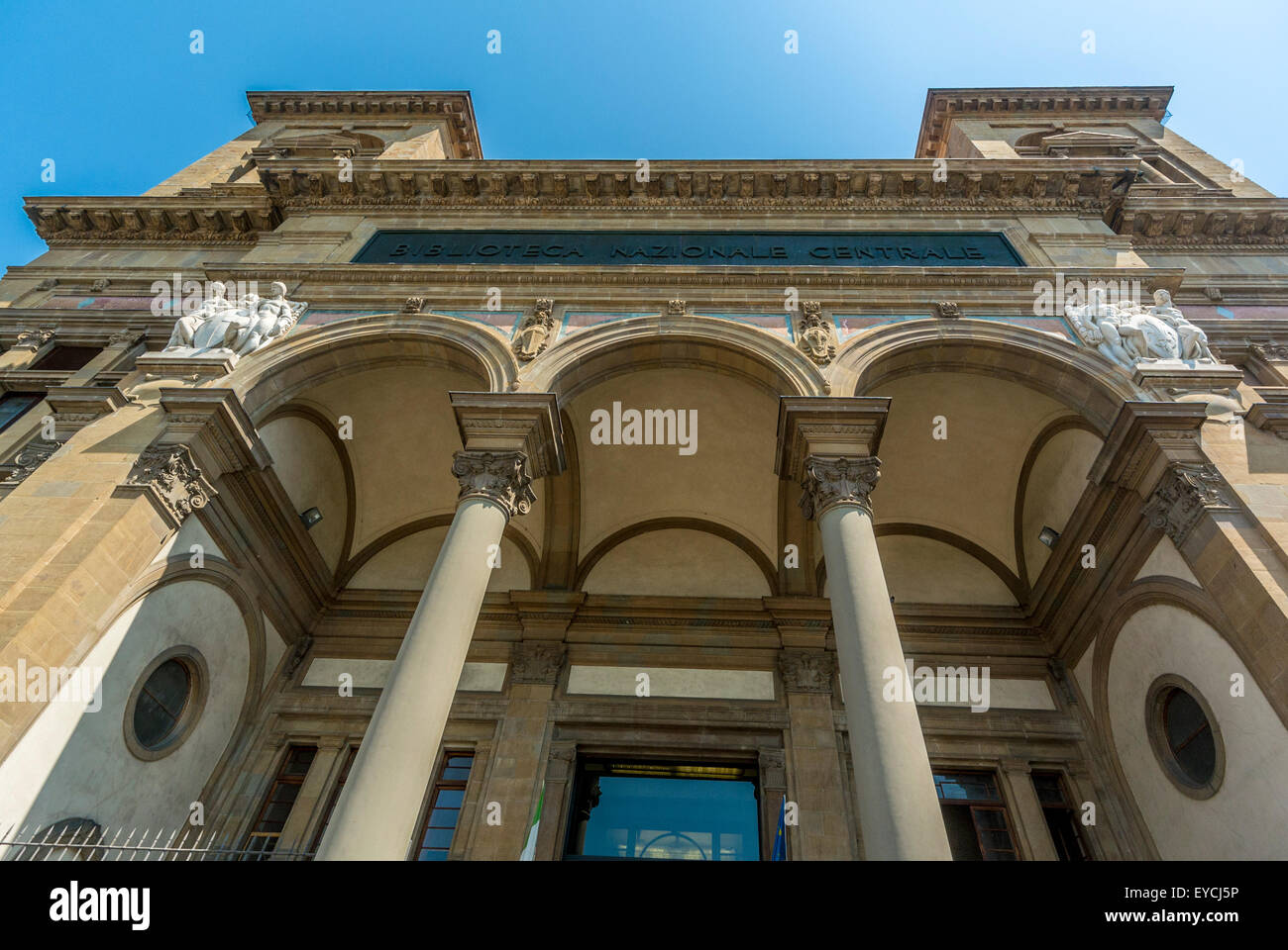 Außenansicht der Biblioteca Nazionale Centrale di Firenzano. Florenz, Italien Stockfoto