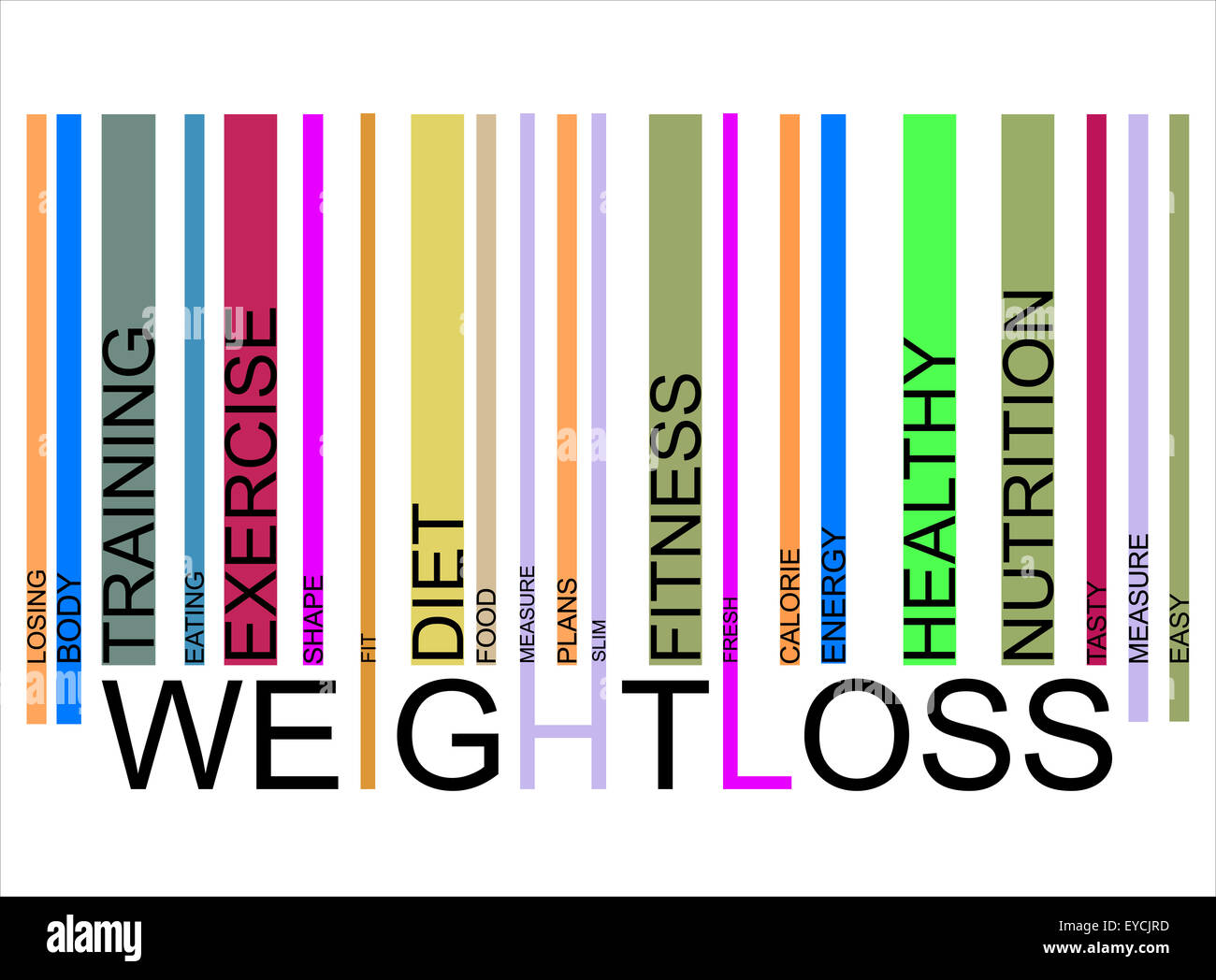 Weightloss Text Barcode, Vektor Stockfoto