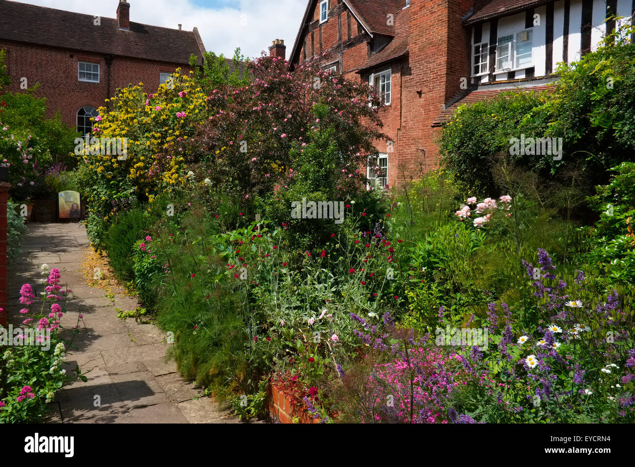 Der Garten im Erasmus Darwin House Museum in Lichfield, Staffordshire, England, UK Stockfoto