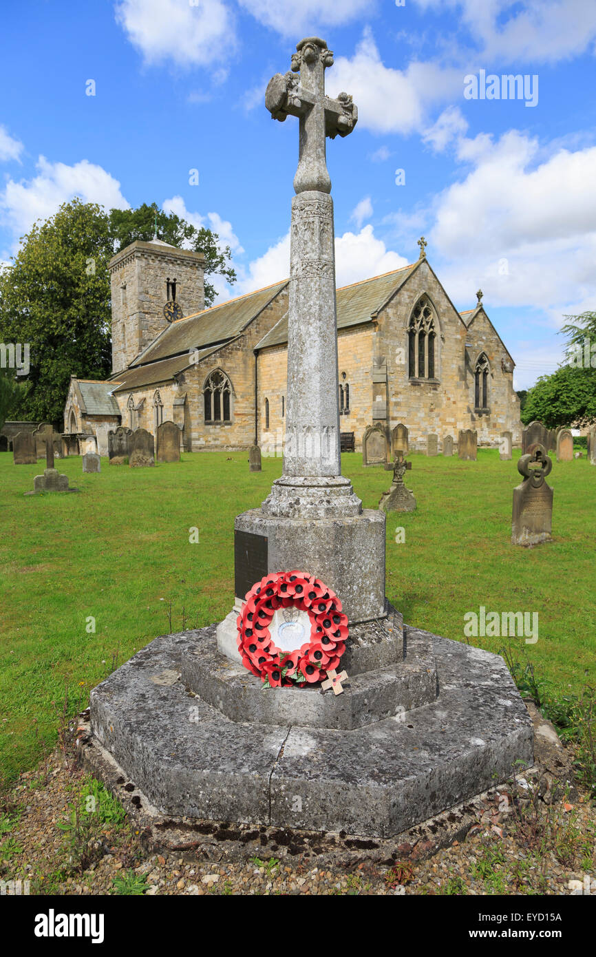 Krieg-Denkmal, All Saints Church Hovingham, North Yorkshire Stockfoto