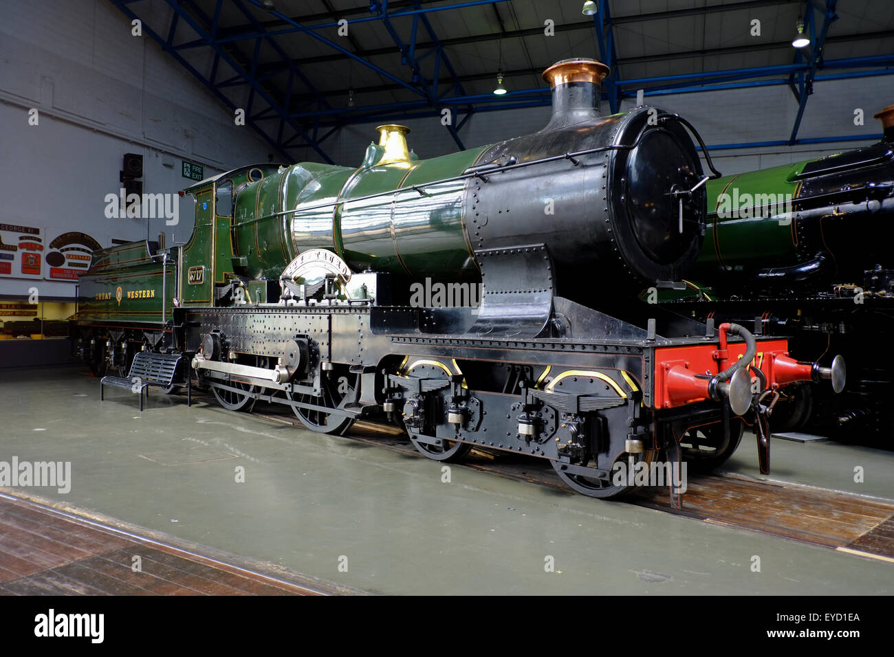 Great Western Dampf Lok Stadt Truro, die erste Lokomotive, eine authentifizierte Geschwindigkeit von 100 mph zu speichern Stockfoto