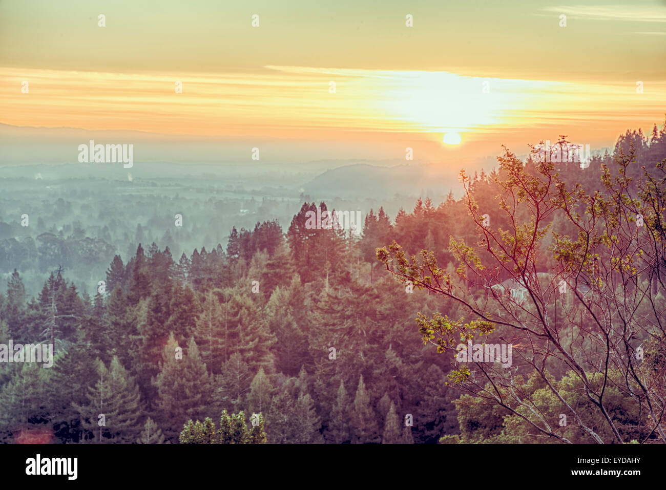 Nordkalifornien Landschaften, Sonnenuntergänge und Sonnenaufgänge Stockfoto