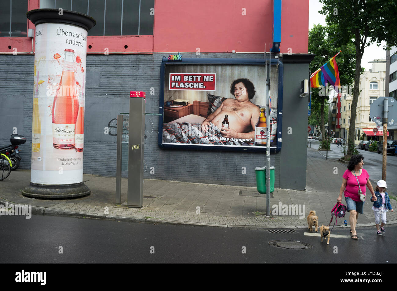 Astra Bier Werbung Düsseldorf Stockfoto