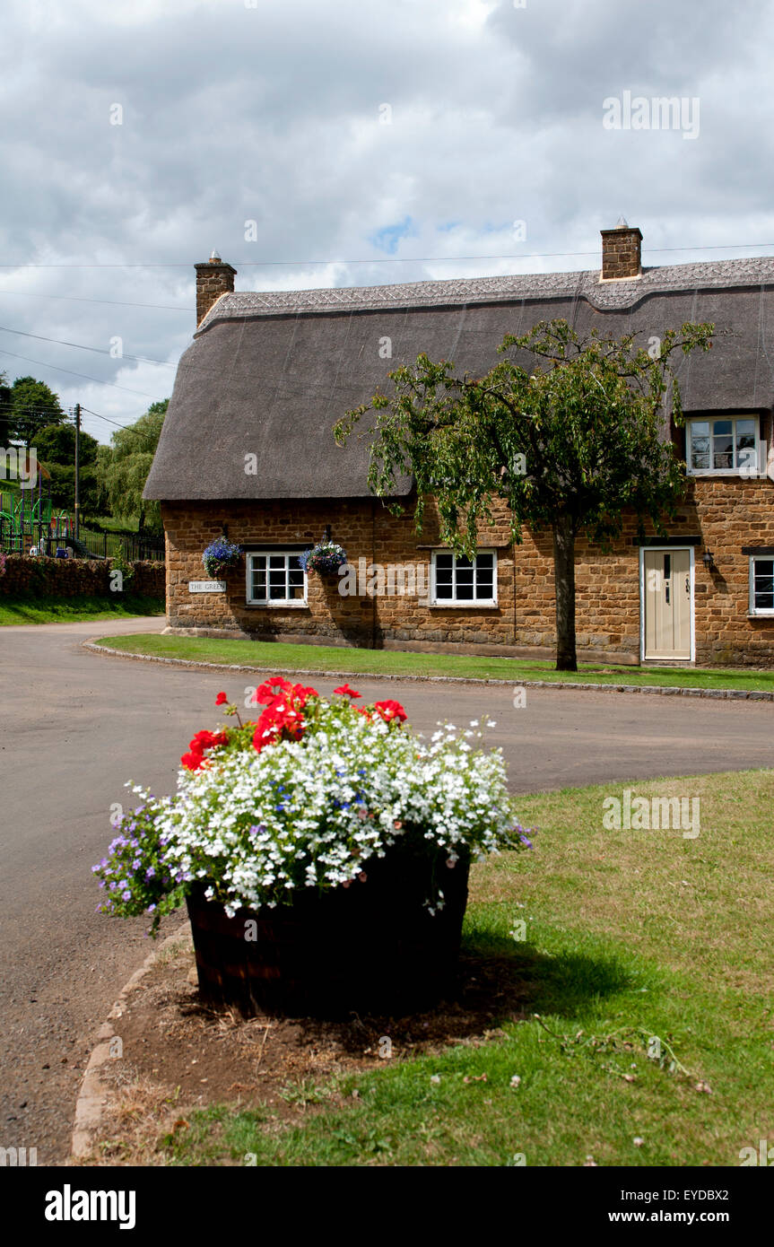 Das grüne, Hornton Dorf, Oxfordshire, England, UK Stockfoto