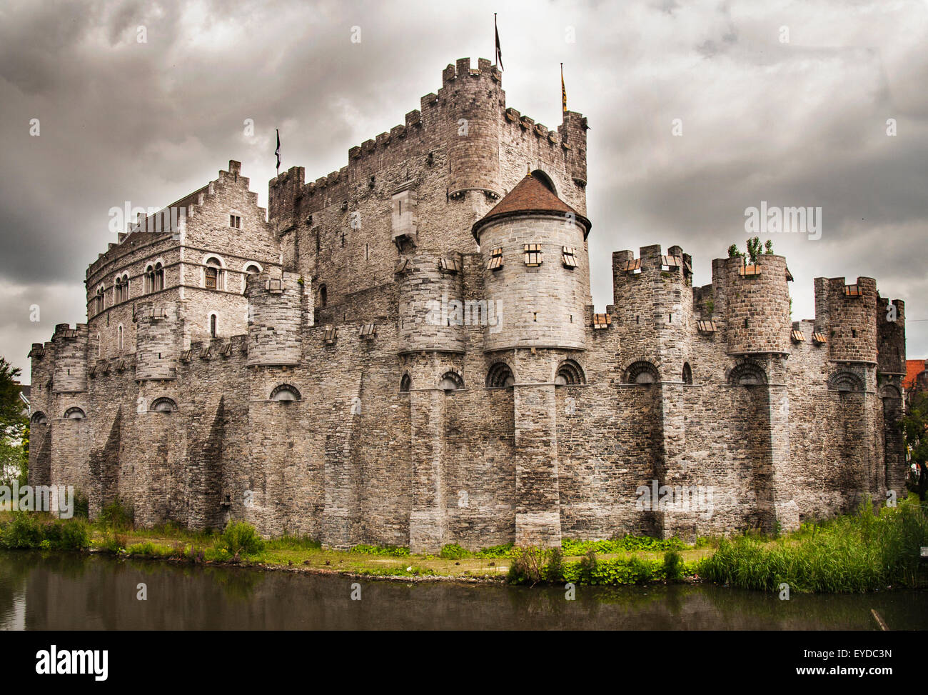 Alte Festung in der Altstadt von Gent, Belgien Stockfoto