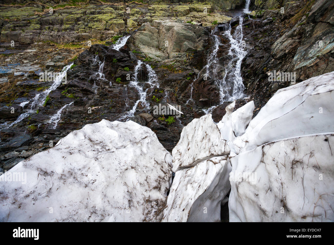 Schneeschmelze im Frühling Stockfoto