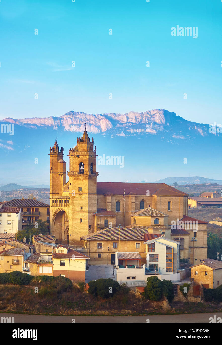 Die Kirche von San Andres. Elciego. Rioja Alavesa Wein Route. Alava. Baskisches Land. Spanien Stockfoto