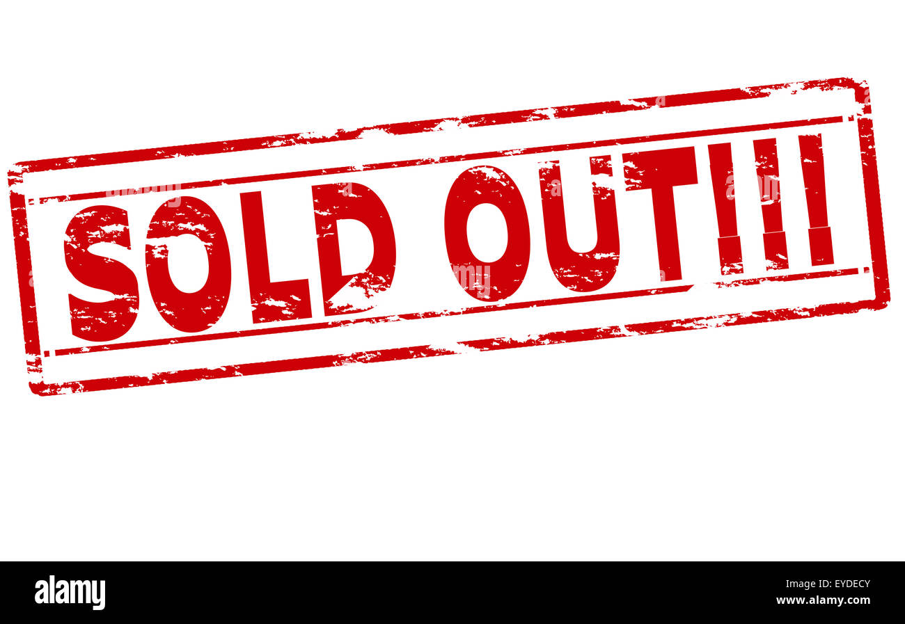 Stempel mit Text verkauft heraus innen, Vektor-Illustration Stockfoto