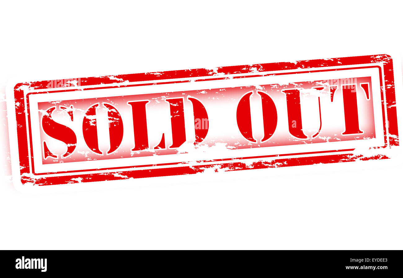 Stempel mit Text verkauft heraus innen, Vektor-Illustration Stockfoto