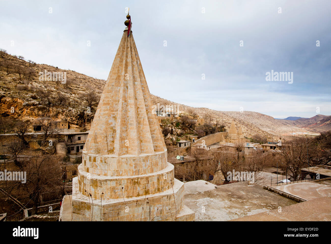 Konischen Dächern Merkmal der Yeziden Sites, monotheistisch, irakische Kurdistan, Irak Stockfoto