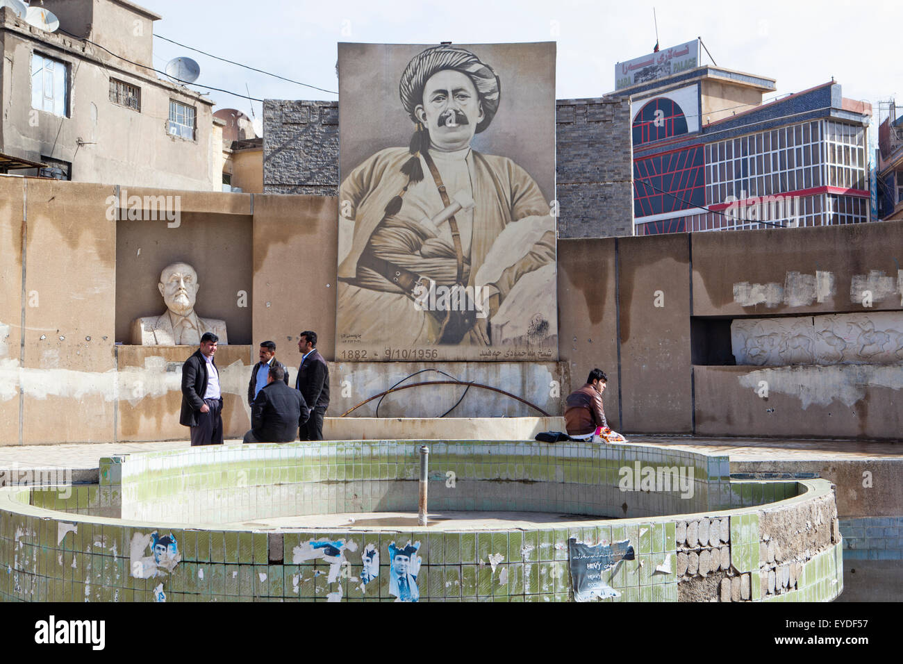 Stadtzentrum Wandbild, Sulaymaniyah, irakische Kurdistan, Irak Stockfoto