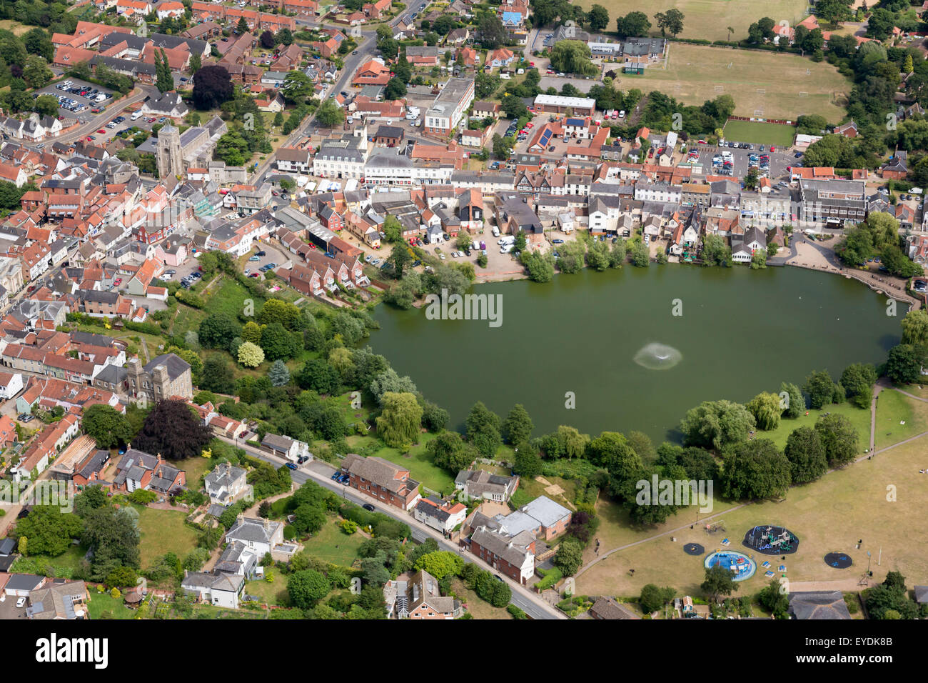 Luftbild des Diss, Norfolk, Großbritannien Stockfoto