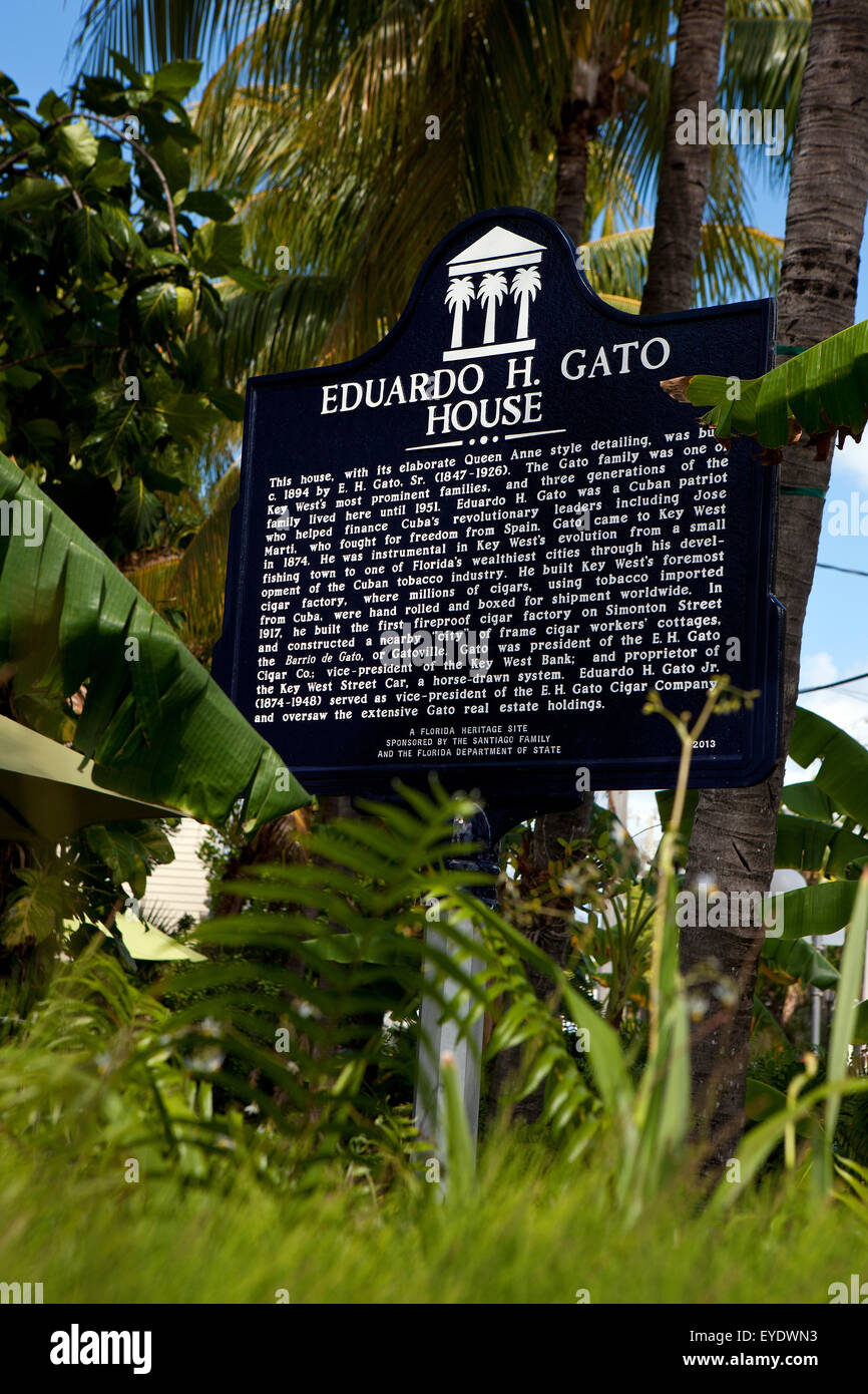 EDUARDO H. GATO Haus dieses Haus mit seiner aufwendigen Queen Anne Stil Details, c. 1894 E. H. Gato, Sr. (1847-1926) baute. Die Gato-Familie war einer der prominentesten Familien Key West, und drei Generationen der Familie lebte hier bis 1951. E Stockfoto