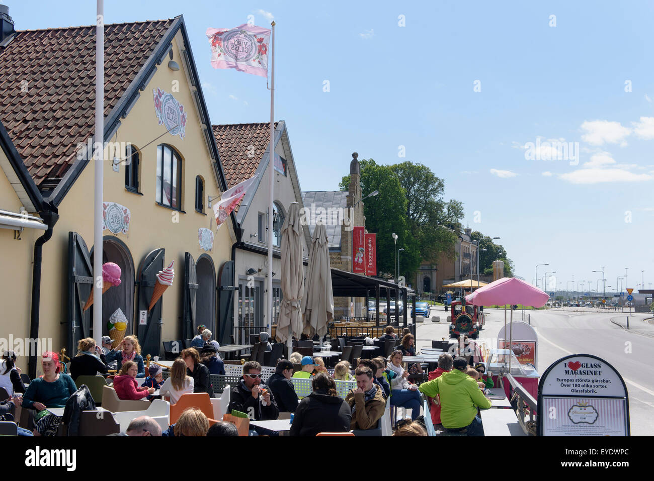 Ice Cream Parlor Ar Hafen von Visby, Insel Gotland, Schweden Stockfoto