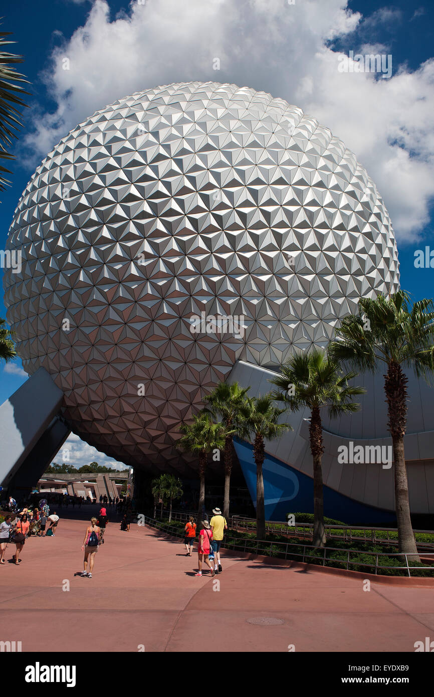 Raumschiff Erde, Epcot Center, Walt Disney World Resort, Orlando, Florida, Vereinigte Staaten von Amerika Stockfoto