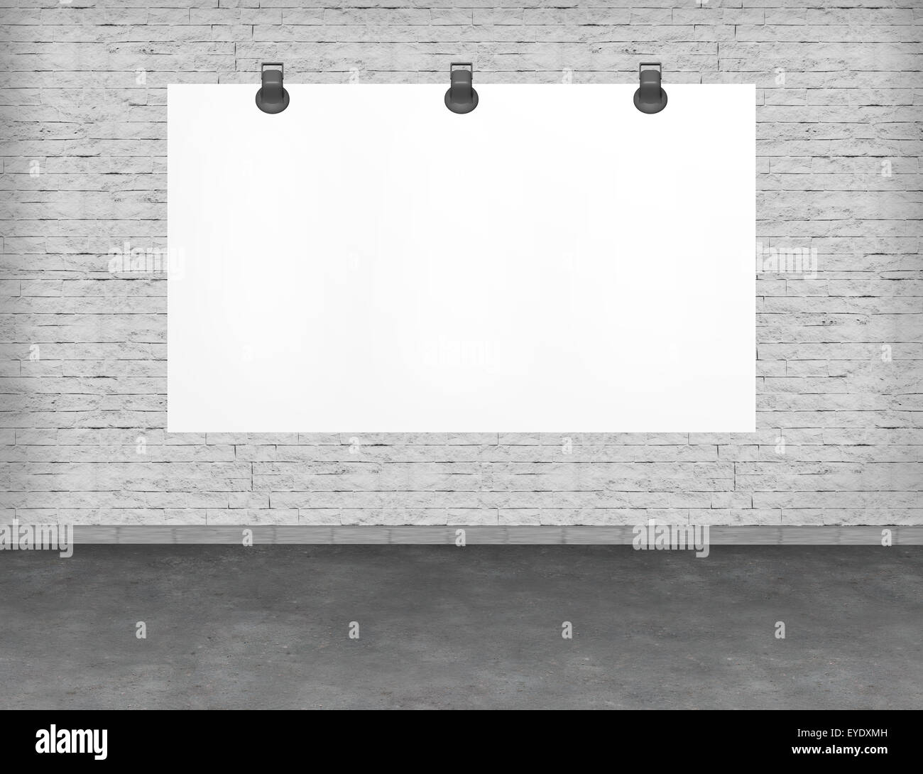 Große leere, leere, weiße Billboard Bildschirm. Stockfoto