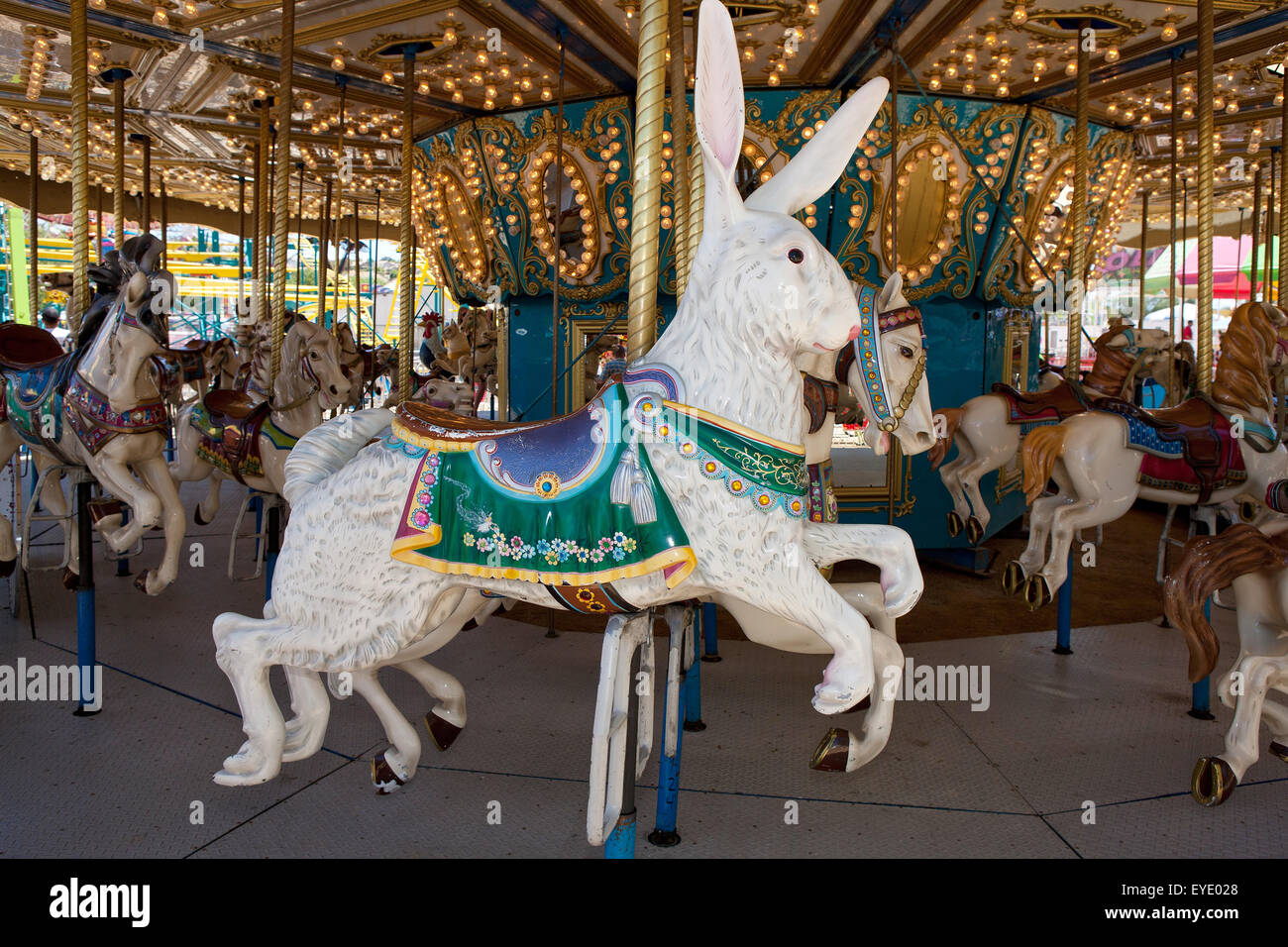 Karussell an der California State Fair, Paso Robles, California, Vereinigte Staaten von Amerika Stockfoto
