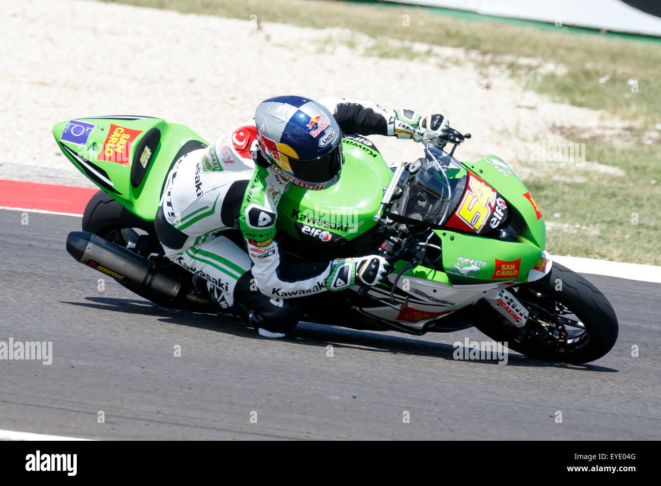 Misano Adriatico, Italien - 20. Juni 2015: Kawasaki ZX-6R von Kawasaki Puccetti Racing Team, angetrieben von RAZGATLIOGLU Toprak Stockfoto