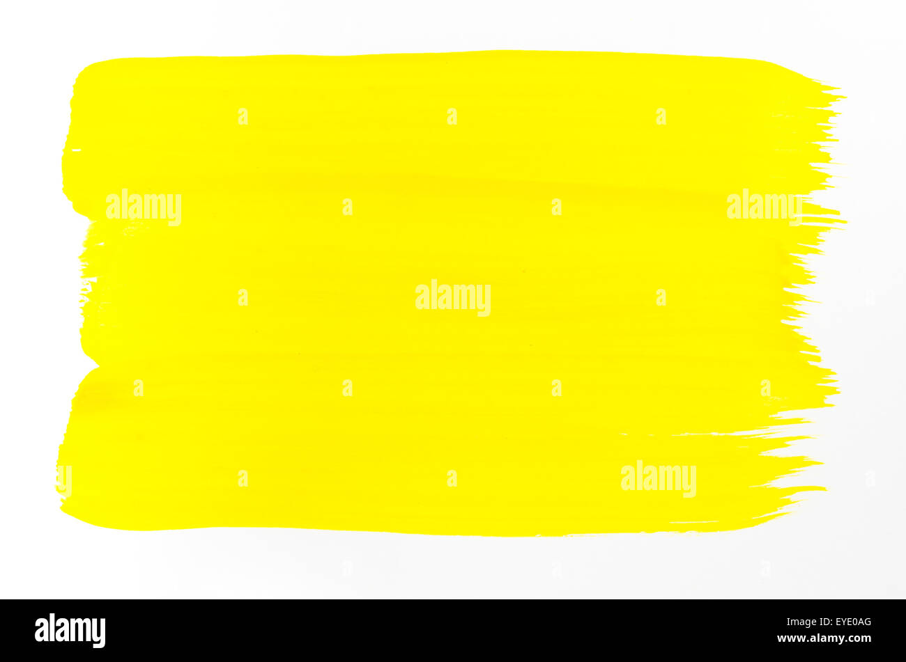 gelbe Aquarell gemalt Textur auf weißem Papier Stockfoto