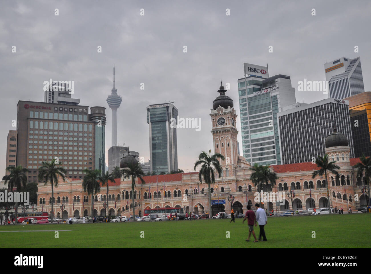 Malaysia Skyline der Stadt mit berühmten Gebäude, Türme und Wolkenkratzer in Kuala Lumpur, Asien. Stockfoto