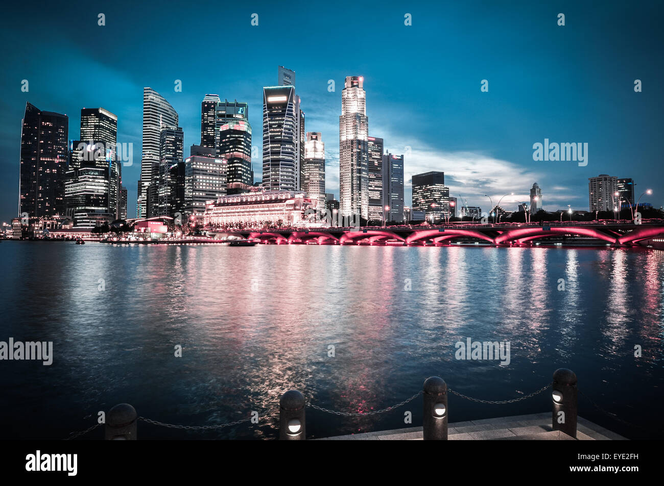 Singapur Stadt Skyline Finacial Bezirk Stockfoto