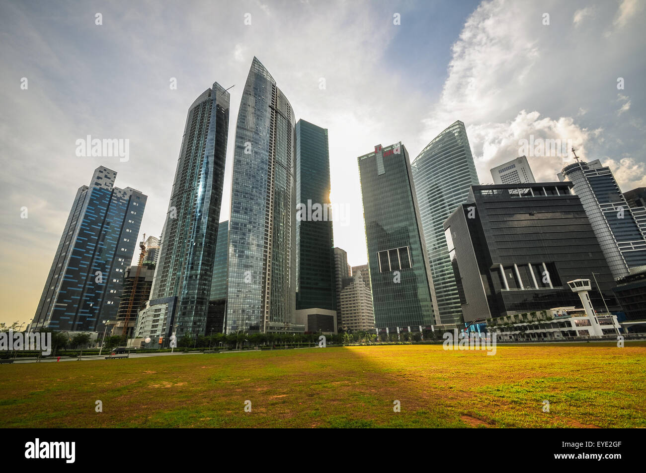 Singapur Stadt Skyline Bankenviertel Stockfoto