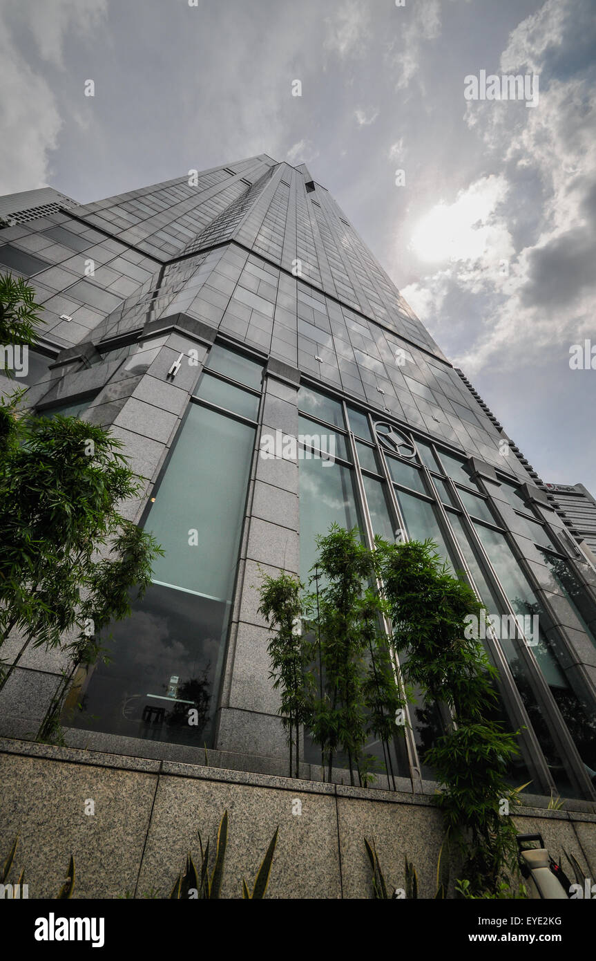 Singapur Stadt Skyline Finacial Wolkenkratzerviertel am Tag Stockfoto