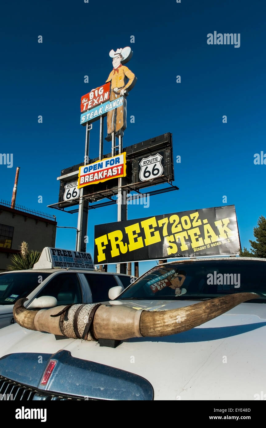 Big Texan Steak Ranch Restaurant, Amarillo, Texas, Usa Stockfoto