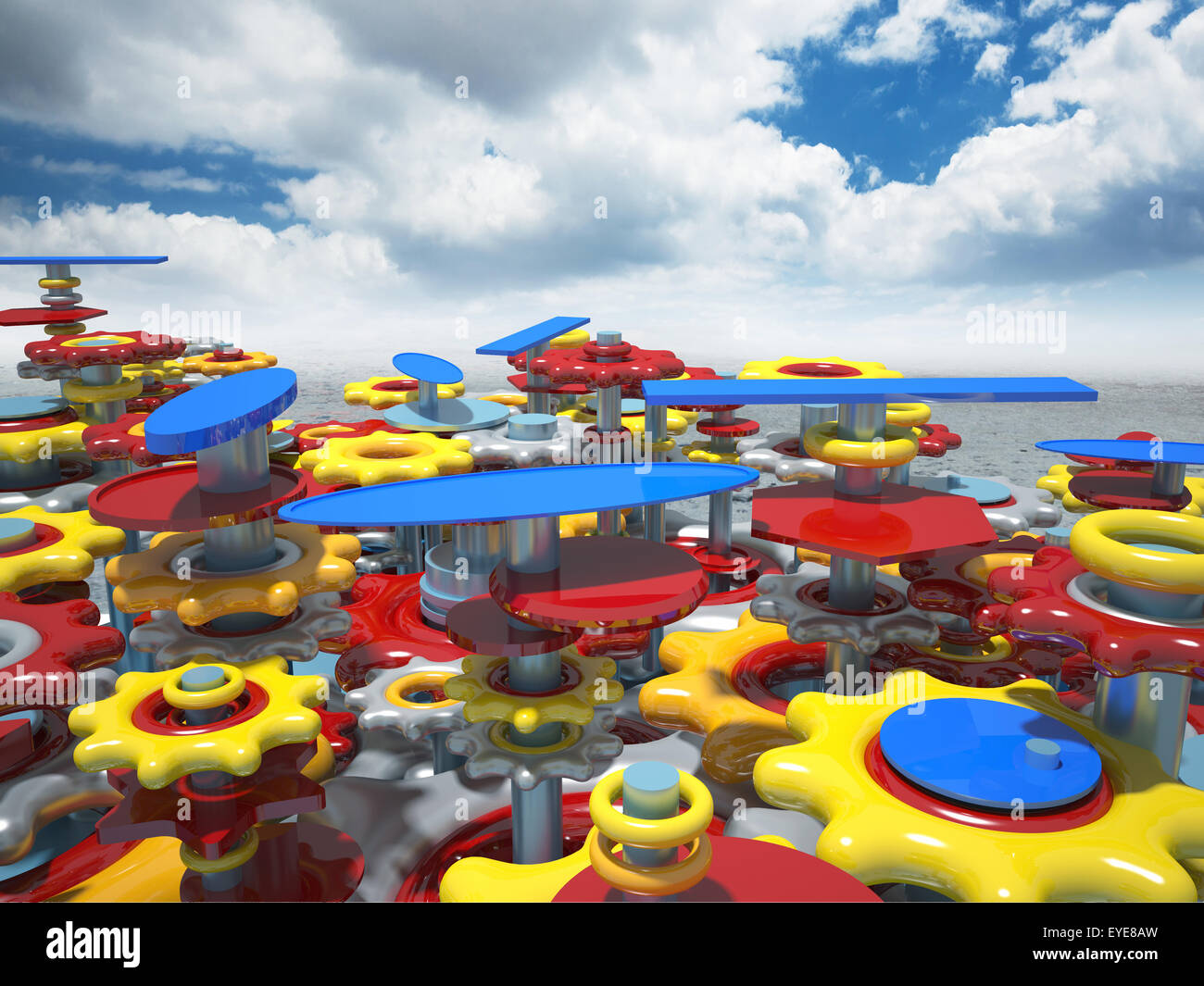 3D-Bild eines bunten Spielzeug-Gang Stockfoto