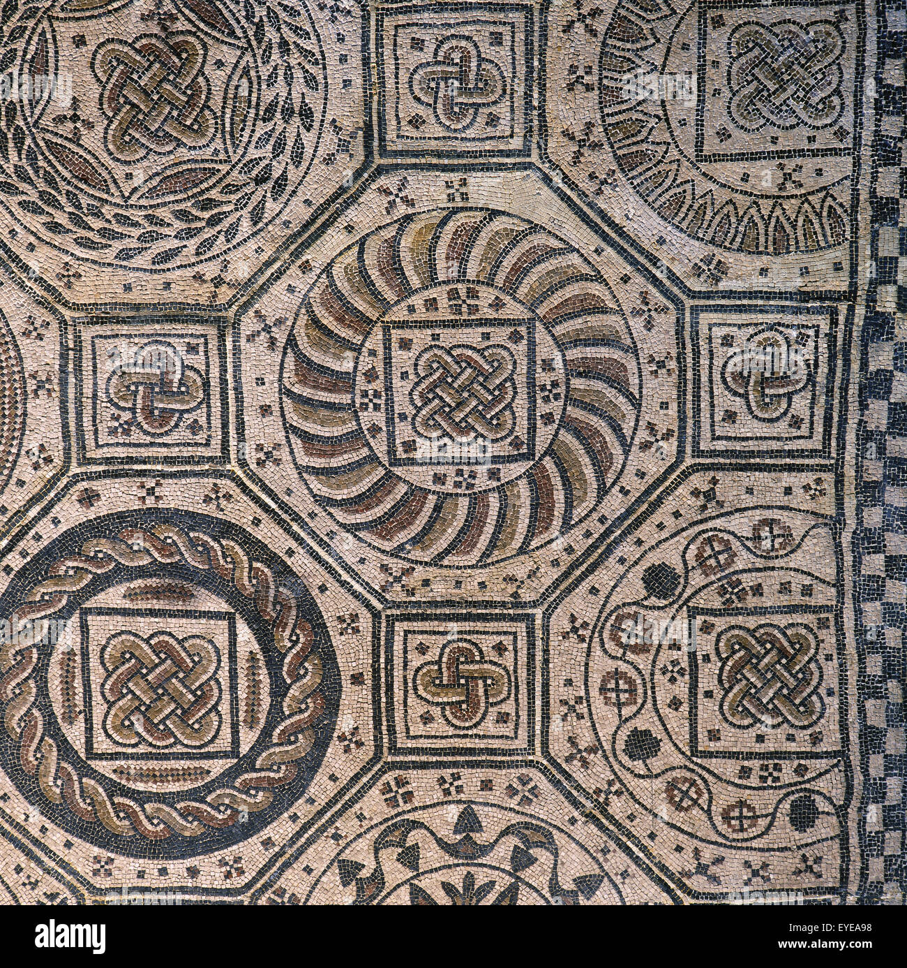 Spanien. Navarra. Geometrischen Mosaik. Von Villafranca. Navarra Museum. Pamplona. Stockfoto