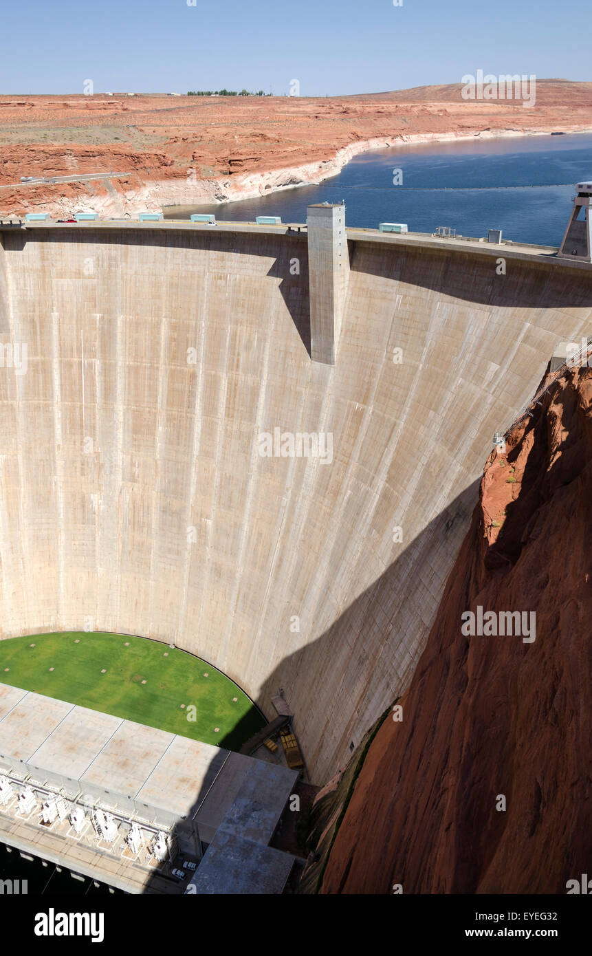 Powell-Lake-Staudamm in Arizona in den USA Stockfoto