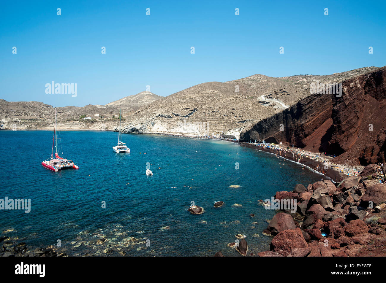 Red Beach in der Nähe von Akrotiri; Santorin, Griechenland Stockfoto