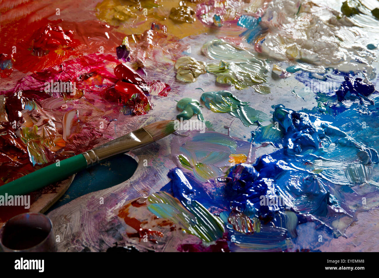Maler-Öl-palette Stockfoto