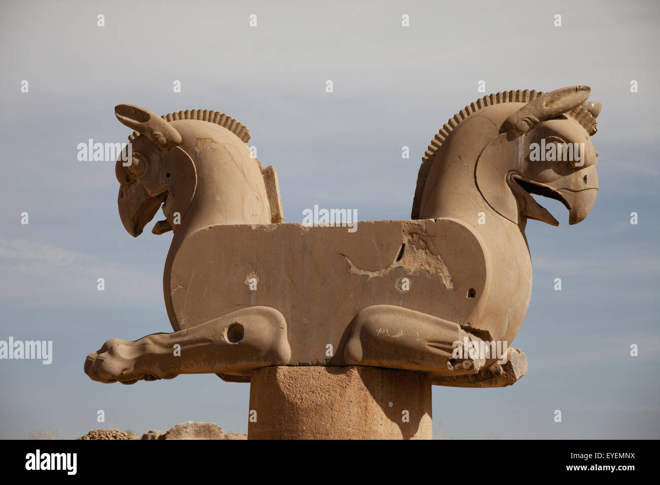 Mythischer Vogel "Homa"; Persepolis, Iran Stockfoto