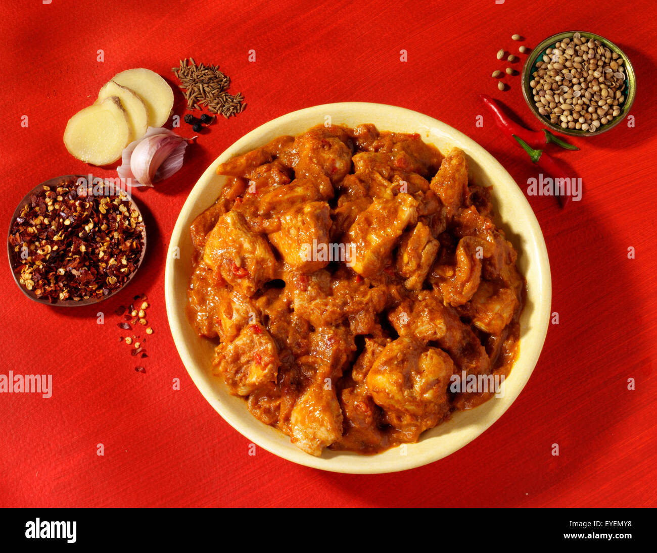 INDISCHES TIKKA HÜHNERCURRY Stockfoto