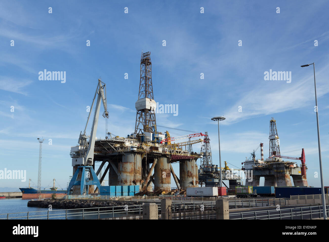 Bohrinsel/Werft Stockfoto