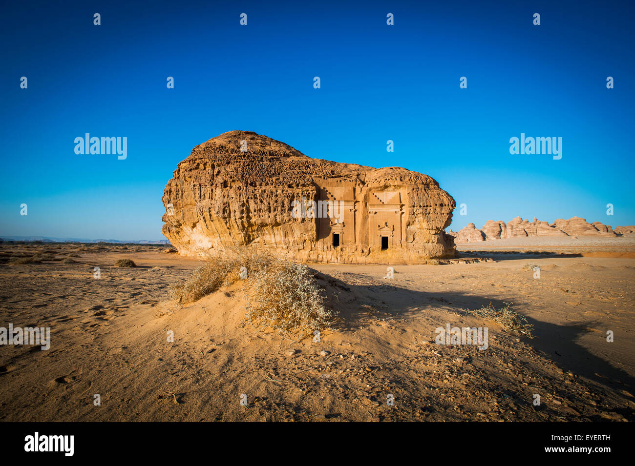 Vorislamische archäologische Stätte; Madain Saleh, Saudi-Arabien Stockfoto