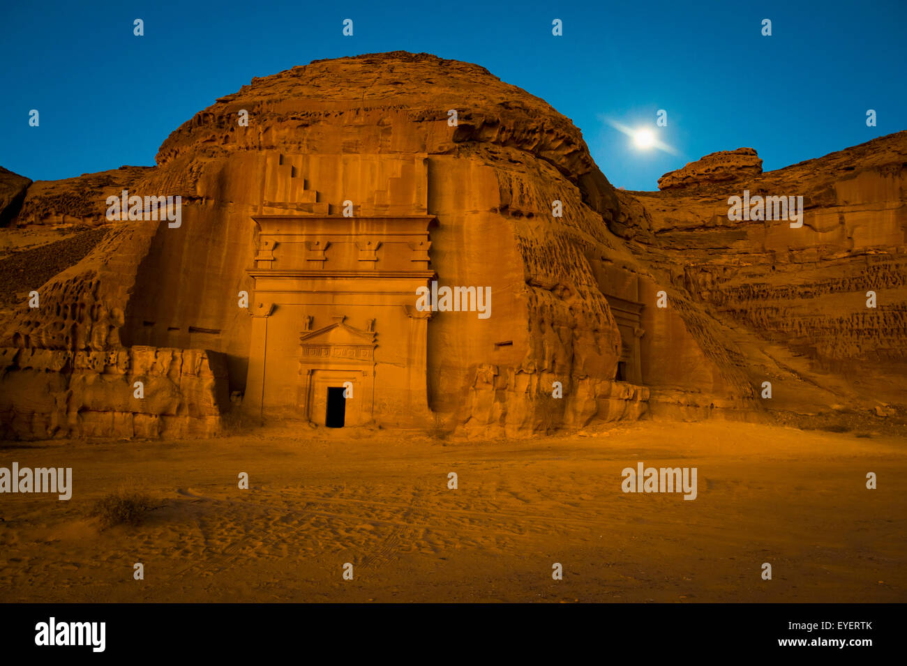 Vorislamische archäologische Stätte; Madain Saleh, Saudi-Arabien Stockfoto
