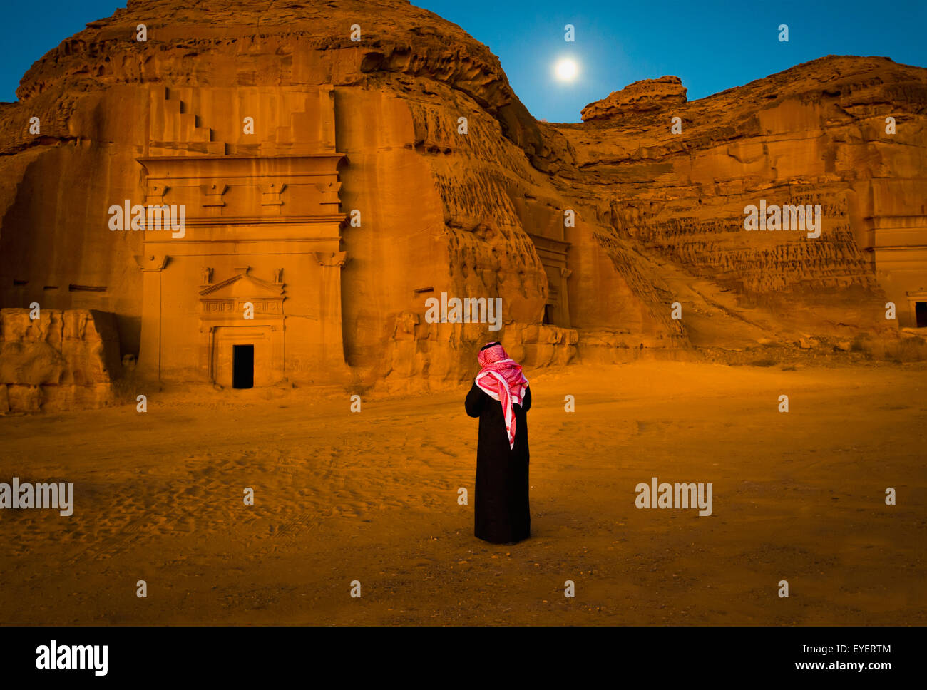 Vorislamische archäologische Stätte; Madain Saleh, Saudi-Arabien Stockfoto