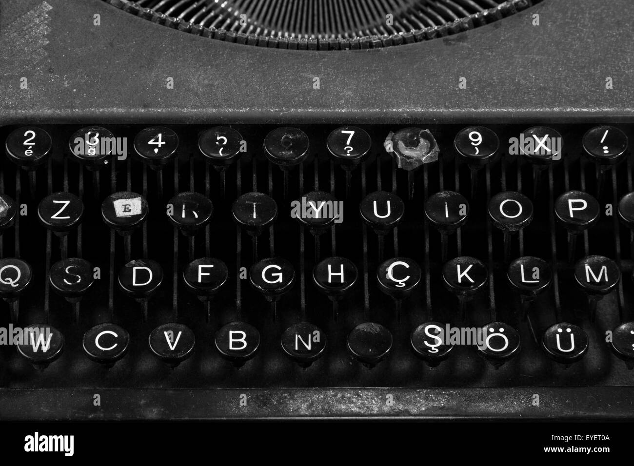 Schreibmaschine hautnah Stockfoto
