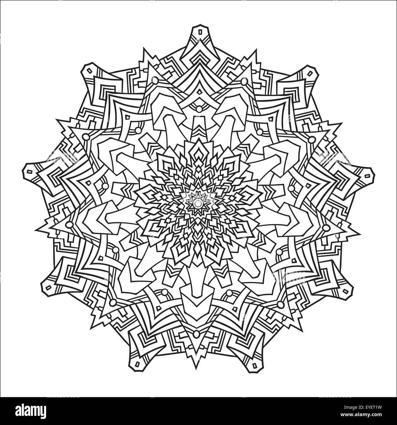 Zentangle Zeichenelement Hand. Schwarz und weiß. Blume Mandala. Vektor-Illustration. Das beste für Ihr Design, Textilien, poster Stock Vektor